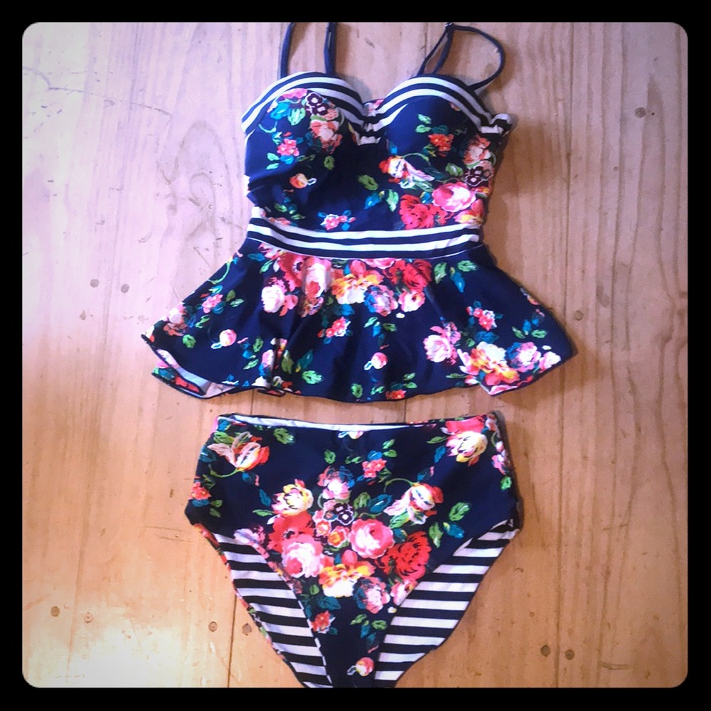 Radswim.com Breanne Floral Peplum Swimsuit - $94